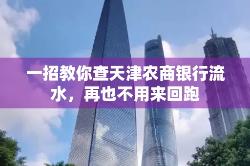 一招教你查天津农商银行流水，再也不用来回跑
