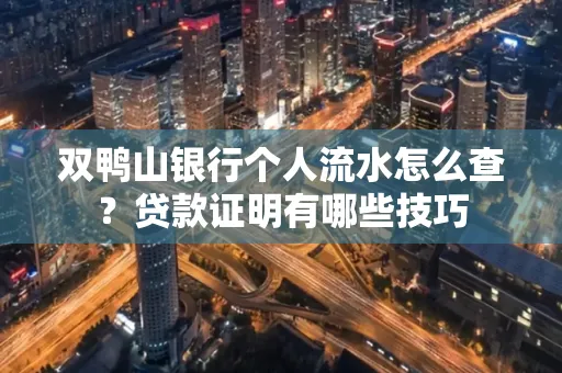 双鸭山银行个人流水怎么查？贷款证明有哪些技巧